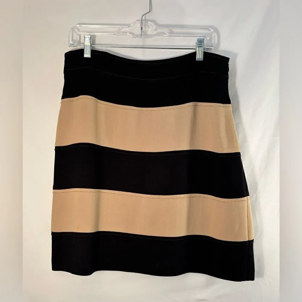Kate spade GUC beige/black striped tiered skirt Size 12